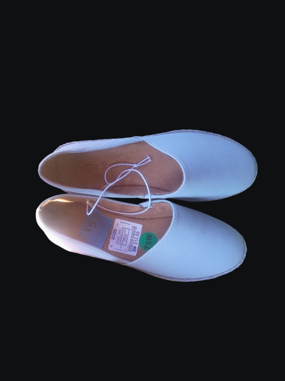me too White Slip-On Espadrille Flats